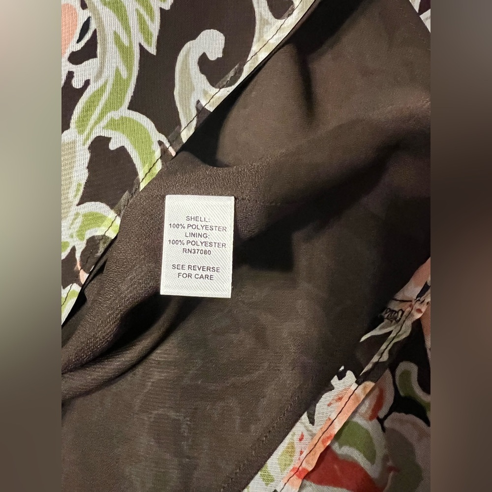 EUC Cato Brown & Coral Colored Floral Two-Piece Dress Set 14-16W - Picture 7 of 13